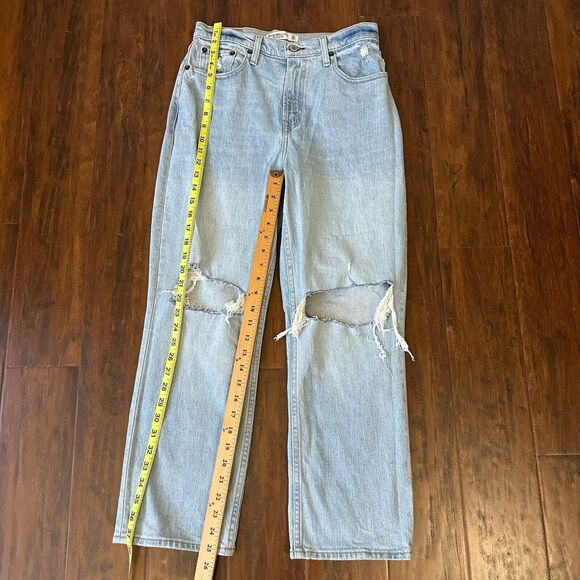 ABERCROMBIE & FITCH The 90s Jeans Blue Straight Ultra High Rise - Picture 15 of 16